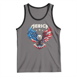 Bald Eagle Merica Tank Top USA American Flag Patriotic 4th of July TS10 Deep Heather Black Print Your Wear