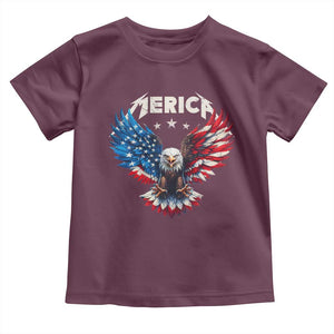 Bald Eagle Merica Toddler T Shirt USA American Flag Patriotic 4th of July TS10 Maroon Print Your Wear