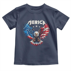 Bald Eagle Merica Toddler T Shirt USA American Flag Patriotic 4th of July TS10 Navy Print Your Wear