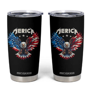 Bald Eagle Merica Tumbler Cup USA American Flag Patriotic 4th of July TS10 Black Print Your Wear
