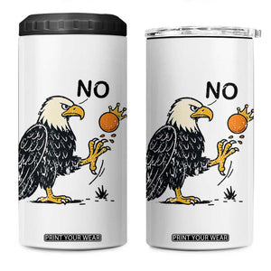 Bald Eagle No Kings In America 4 in 1 Can Cooler Tumbler No Orange We The People Patriotic Political Statement TS02 One Size: 16 oz White Print Your Wear
