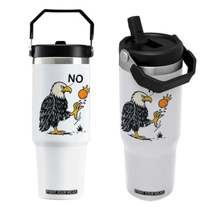 Bald Eagle No Kings In America Flip Straw Tumbler No Orange We The People Patriotic Political Statement TS02 One Size: 30 oz White Print Your Wear