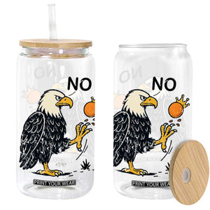 Bald Eagle No Kings In America Glass Can No Orange We The People Patriotic Political Statement TS02 White Print Your Wear