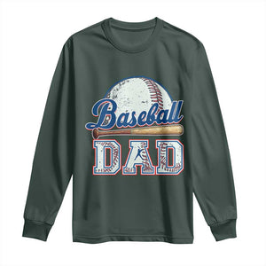 Baseball Dad Long Sleeve Shirt Baseball Sport Lovers For Father's Day TS02 Dark Forest Green Print Your Wear