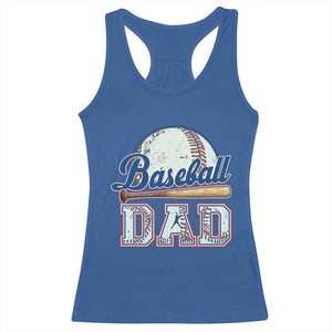 Baseball Dad Racerback Tank Top Baseball Sport Lovers For Father's Day TS02 Royal Blue Print Your Wear