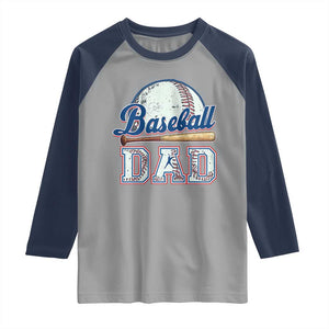 Baseball Dad Raglan Shirt Baseball Sport Lovers For Father's Day TS02 Sport Gray Navy Print Your Wear