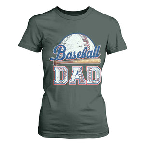 Baseball Dad T Shirt For Women Baseball Sport Lovers For Father's Day TS02 Dark Forest Green Print Your Wear