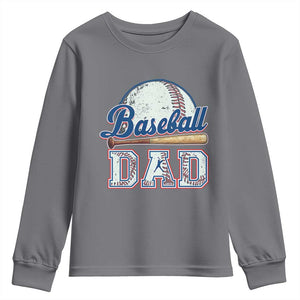 Baseball Dad Youth Sweatshirt Baseball Sport Lovers For Father's Day TS02 Charcoal Print Your Wear