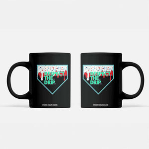 Baseball Home Plate Dripping Ice Cream Coffee Mug Respect The Drip Social Club Sprinkles TS02 Black Print Your Wear