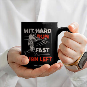 Baseball Lover Coffee Mug Hit Hard Run Fast Turn Left Softball Fan TS02 Print Your Wear