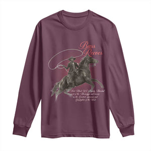 Bass Reeves Long Sleeve Shirt African American Cowboy Marshal Black History Month TS11 Maroon Print Your Wear