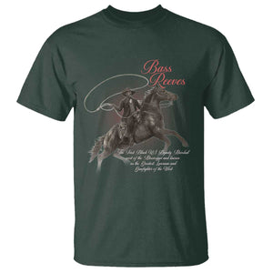 Bass Reeves T Shirt African American Cowboy Marshal Black History Month TS11 Dark Forest Green Print Your Wear
