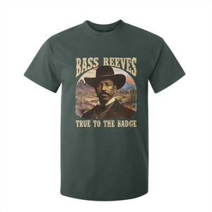 Bass Reeves True To The Badge T Shirt For Kid African American Cowboy Marshal Black History Month TS11 Dark Forest Green Print Your Wear