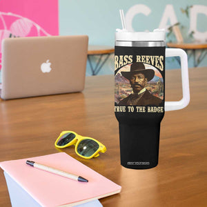 Bass Reeves True To The Badge Tumbler With Handle African American Cowboy Marshal Black History Month TS11 Print Your Wear