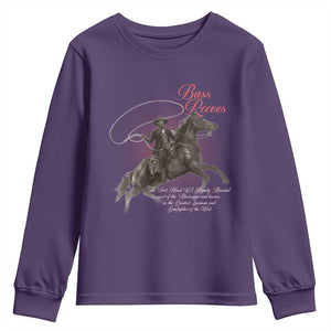 Bass Reeves Youth Sweatshirt African American Cowboy Marshal Black History Month TS11 Purple Print Your Wear