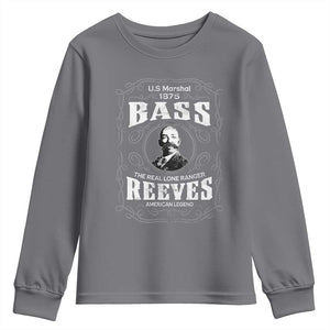 Bass Reeves Youth Sweatshirt US Marshal 1875 The Real Lone Ranger American Legend TS11 Charcoal Print Your Wear