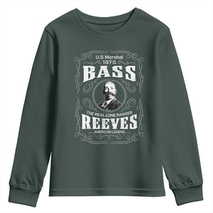 Bass Reeves Youth Sweatshirt US Marshal 1875 The Real Lone Ranger American Legend TS11 Dark Forest Green Print Your Wear