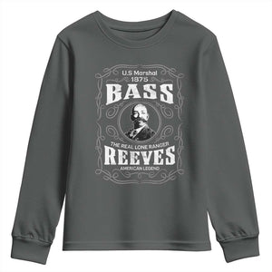 Bass Reeves Youth Sweatshirt US Marshal 1875 The Real Lone Ranger American Legend TS11 Dark Heather Print Your Wear
