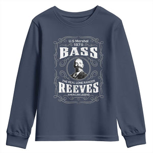 Bass Reeves Youth Sweatshirt US Marshal 1875 The Real Lone Ranger American Legend TS11 Navy Print Your Wear