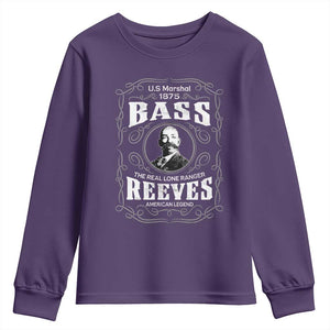 Bass Reeves Youth Sweatshirt US Marshal 1875 The Real Lone Ranger American Legend TS11 Purple Print Your Wear