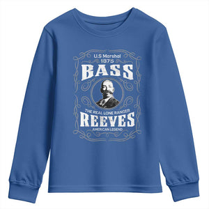Bass Reeves Youth Sweatshirt US Marshal 1875 The Real Lone Ranger American Legend TS11 Royal Blue Print Your Wear