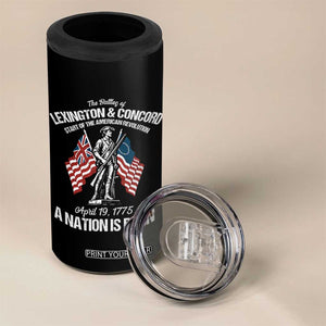Battle of Lexington and Concord 4 in 1 Can Cooler Tumbler American Revolution April 19 1775 Patriotic TS02 Print Your Wear