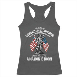 Battle of Lexington and Concord Racerback Tank Top American Revolution April 19 1775 Patriotic TS02 Dark Heather Print Your Wear