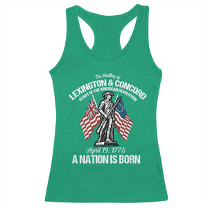 Battle of Lexington and Concord Racerback Tank Top American Revolution April 19 1775 Patriotic TS02 Irish Green Print Your Wear