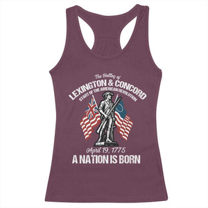 Battle of Lexington and Concord Racerback Tank Top American Revolution April 19 1775 Patriotic TS02 Maroon Print Your Wear