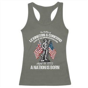 Battle of Lexington and Concord Racerback Tank Top American Revolution April 19 1775 Patriotic TS02 Military Green Print Your Wear