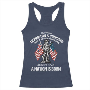 Battle of Lexington and Concord Racerback Tank Top American Revolution April 19 1775 Patriotic TS02 Navy Print Your Wear