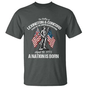 Battle of Lexington and Concord T Shirt American Revolution April 19 1775 Patriotic TS02 Dark Heather Print Your Wear