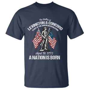 Battle of Lexington and Concord T Shirt American Revolution April 19 1775 Patriotic TS02 Navy Print Your Wear