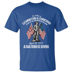 Battle of Lexington and Concord T Shirt American Revolution April 19 1775 Patriotic TS02 Royal Blue Print Your Wear