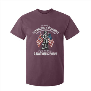 Battle of Lexington and Concord T Shirt For Kid American Revolution April 19 1775 Patriotic TS02 Maroon Print Your Wear