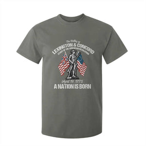 Battle of Lexington and Concord T Shirt For Kid American Revolution April 19 1775 Patriotic TS02 Military Green Print Your Wear