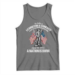 Battle of Lexington and Concord Tank Top American Revolution April 19 1775 Patriotic TS02 Black Heather Print Your Wear