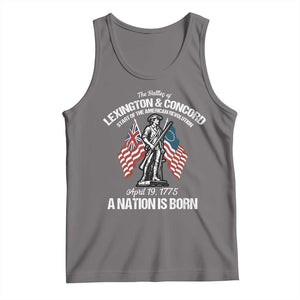 Battle of Lexington and Concord Tank Top American Revolution April 19 1775 Patriotic TS02 Deep Heather Print Your Wear