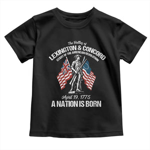 Battle of Lexington and Concord Toddler T Shirt American Revolution April 19 1775 Patriotic TS02 Black Print Your Wear