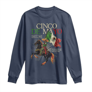 Battle of Puebla Cinco De Mayo Long Sleeve Shirt May 5 1862 Mexican History TS10 Navy Print Your Wear