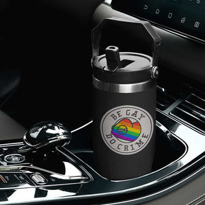 Be Gay Do Crime Rainbow Chameleon LGBTQ Pride Flag Flip Straw Tumbler TS10 Print Your Wear