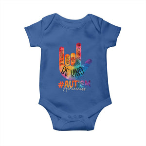 Be Kind ASL Autism Awareness Baby Onesie Love Sign Language Hand Tie Dye TS10 Royal Blue Print Your Wear