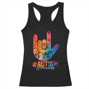 Be Kind ASL Autism Awareness Racerback Tank Top Love Sign Language Hand Tie Dye TS10 Black Print Your Wear