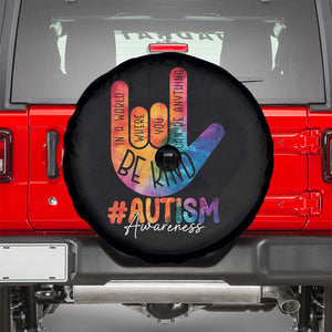 Be Kind ASL Autism Awareness Spare Tire Cover Love Sign Language Hand Tie Dye TS10 Black Print Your Wear