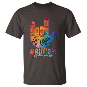 Be Kind ASL Autism Awareness T Shirt Love Sign Language Hand Tie Dye TS10 Dark Chocolate Print Your Wear