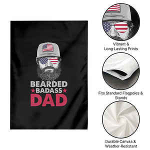 Bearded Badass American Dad Garden Flag Funny 4th July US for Men TS02 Print Your Wear