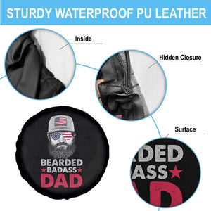 Bearded Badass American Dad Spare Tire Cover Funny 4th July US for Men TS02 Print Your Wear