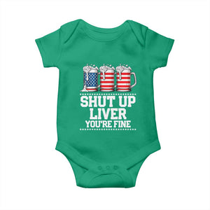 Beer American Flag 4th of July Baby Onesie Merica Drinking USA Shut Up Liver You Are Fine TS10 Irish Green Print Your Wear