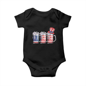 Beer American Flag 4th of July Baby Onesie Merica Drinking USA TS10 Black Print Your Wear