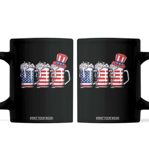 Beer American Flag 4th of July Coffee Mug Merica Drinking USA TS10 Black Print Your Wear